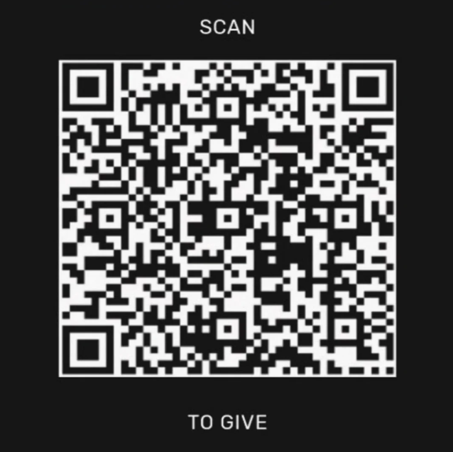 Scan or tap to give using Zelle